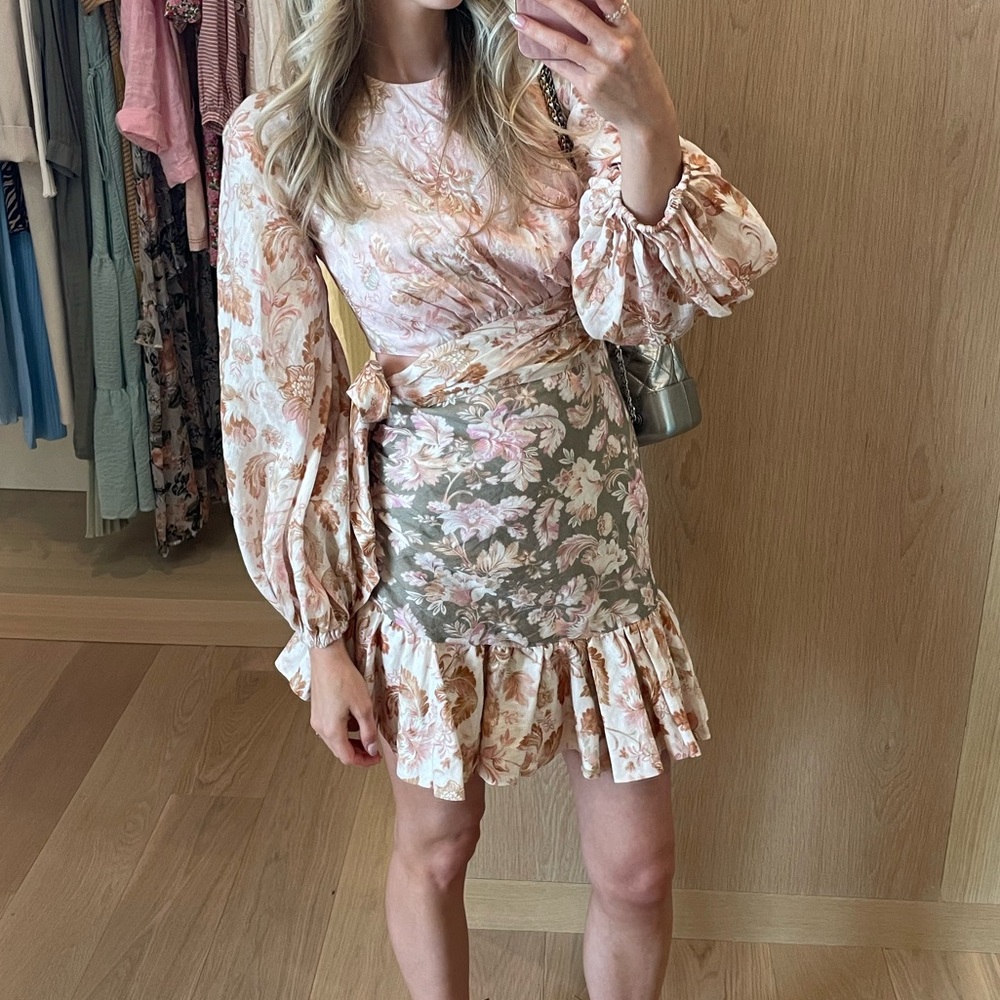 Zimmermann Lyre Wrap Billow Mini Dress sz 0 AU - Picture 2 of 3